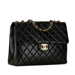 Chanel Matelasse 30 Coco Mark Chain Shoulder Bag Lambskin Black